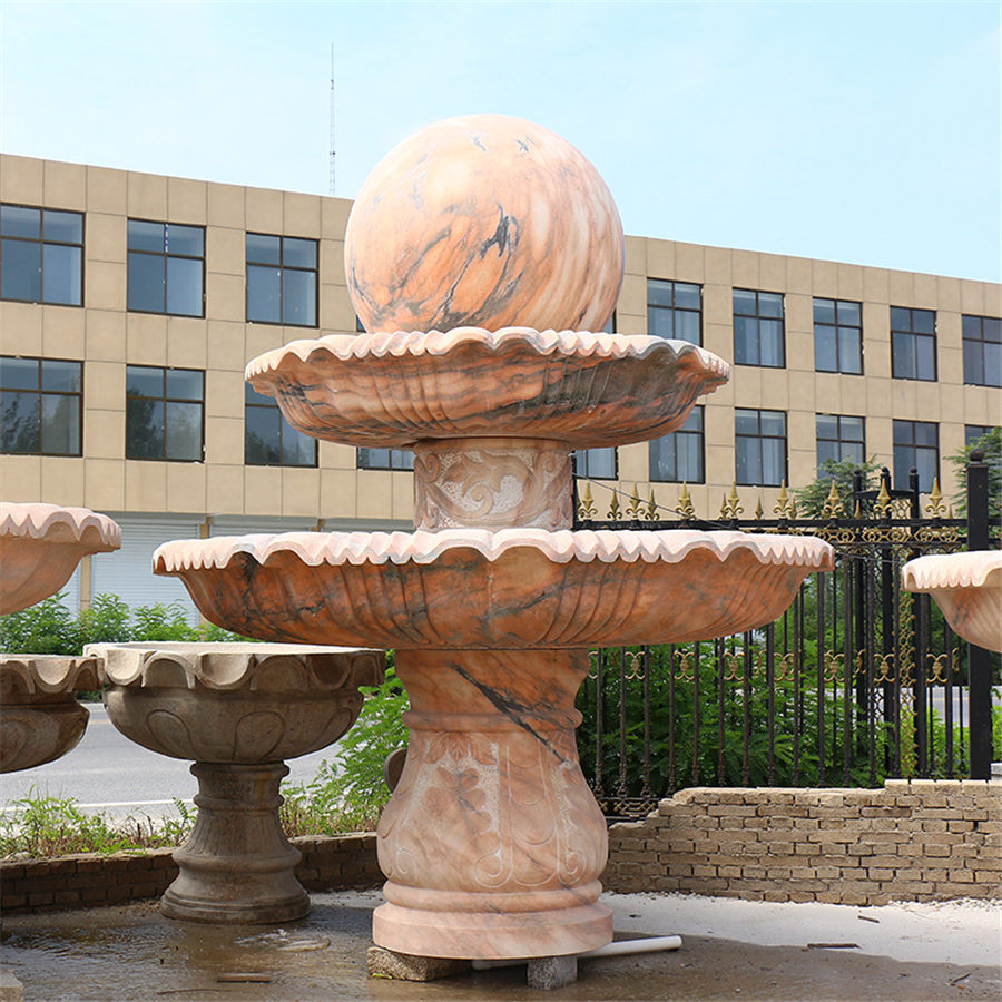 曲陽(yáng)石材雕刻-圓雕 戶(hù)外 流水?dāng)[件